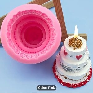 🎉🎊HP🎊🎉🆕 1pc 3- layer  Birthday Cake, candle, diy silicon mold